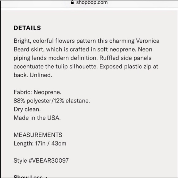 Veronica Beard skater scuba floral skirt sz 2 - Picture 8 of 13